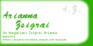 arianna zsigrai business card